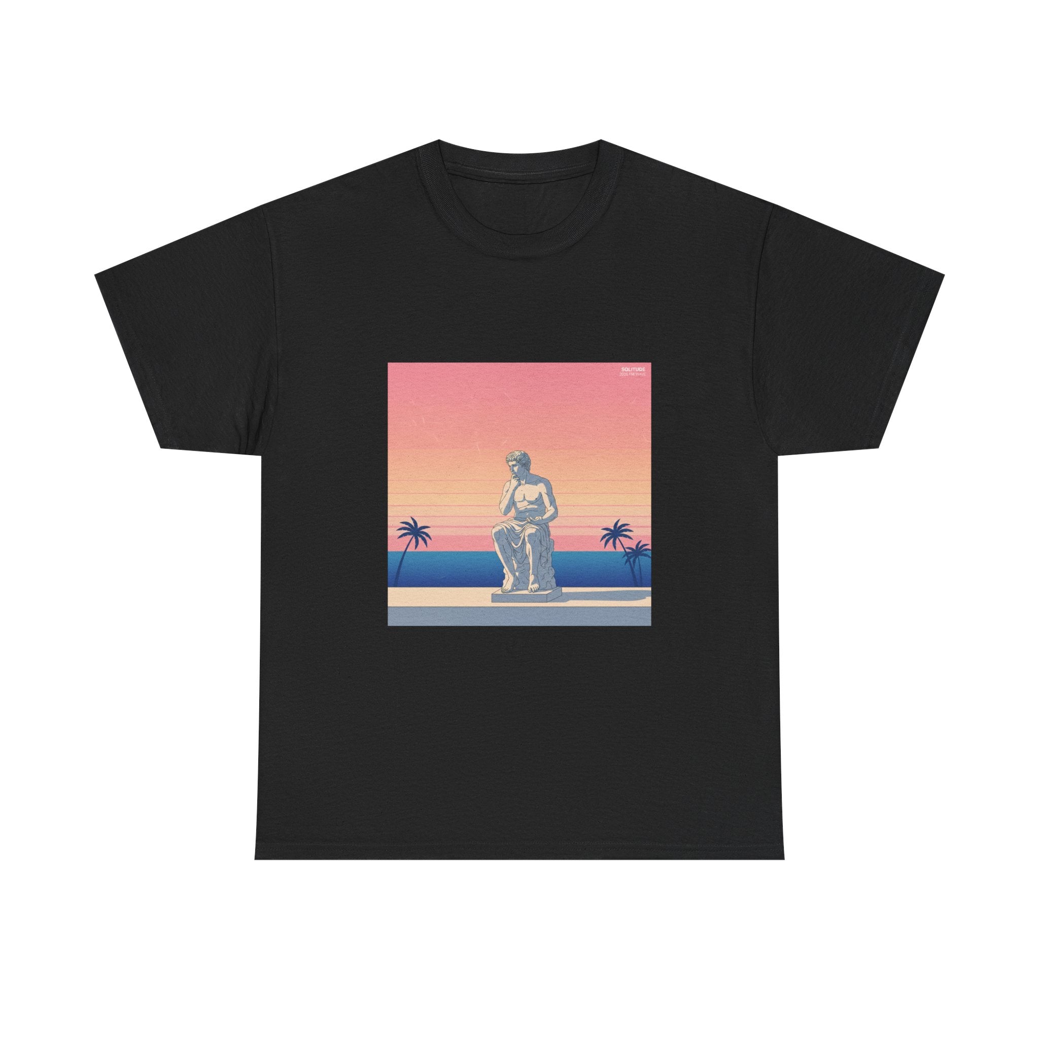 Statue Sunset Tee — Retro Palm Beach Vintage Graphic T-Shirt