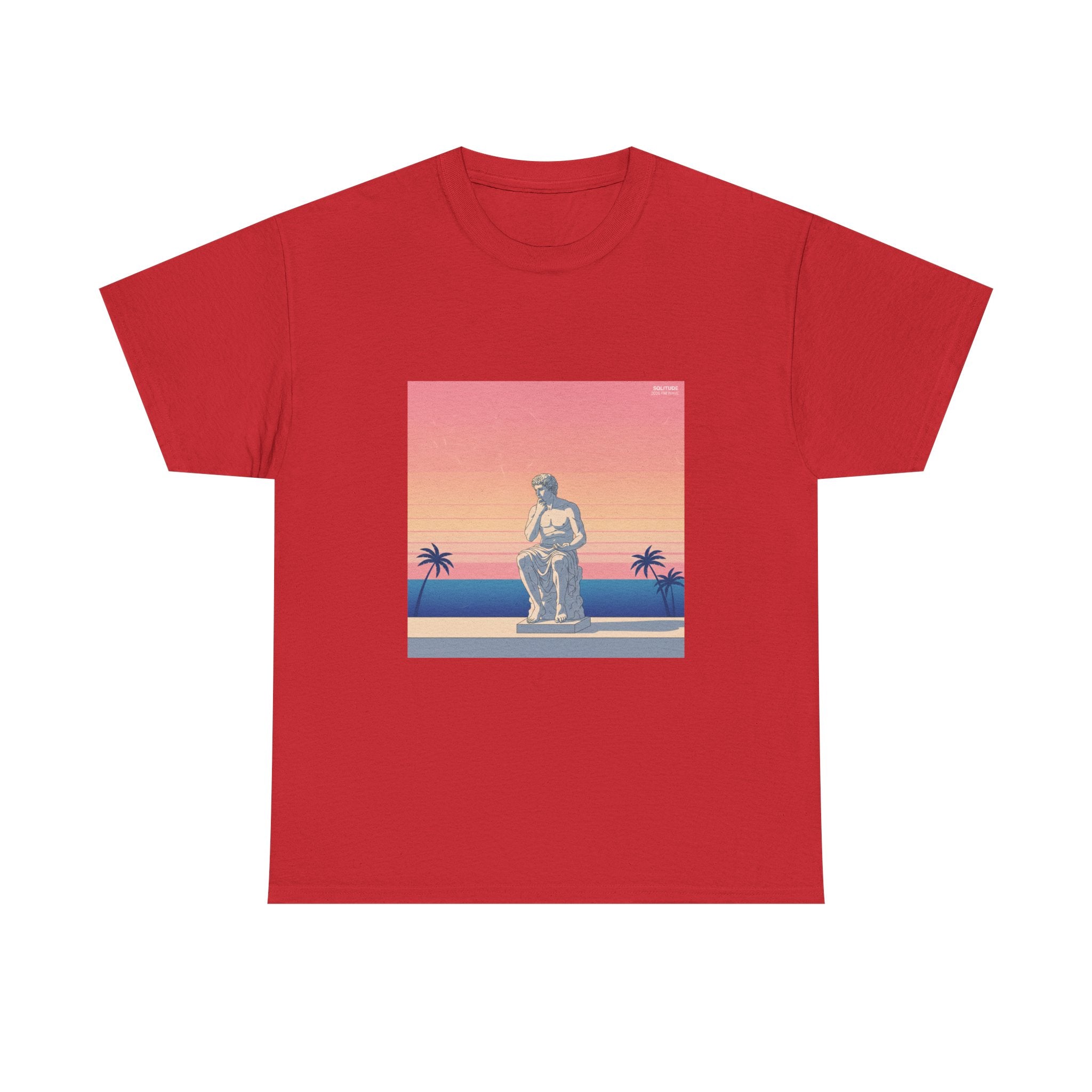 Statue Sunset Tee — Retro Palm Beach Vintage Graphic T-Shirt