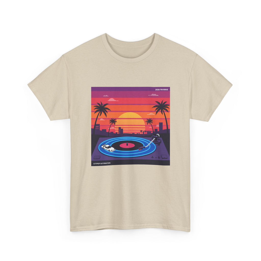 Sunset Vinyl Record T-Shirt — Retro Beachwave Music Tee