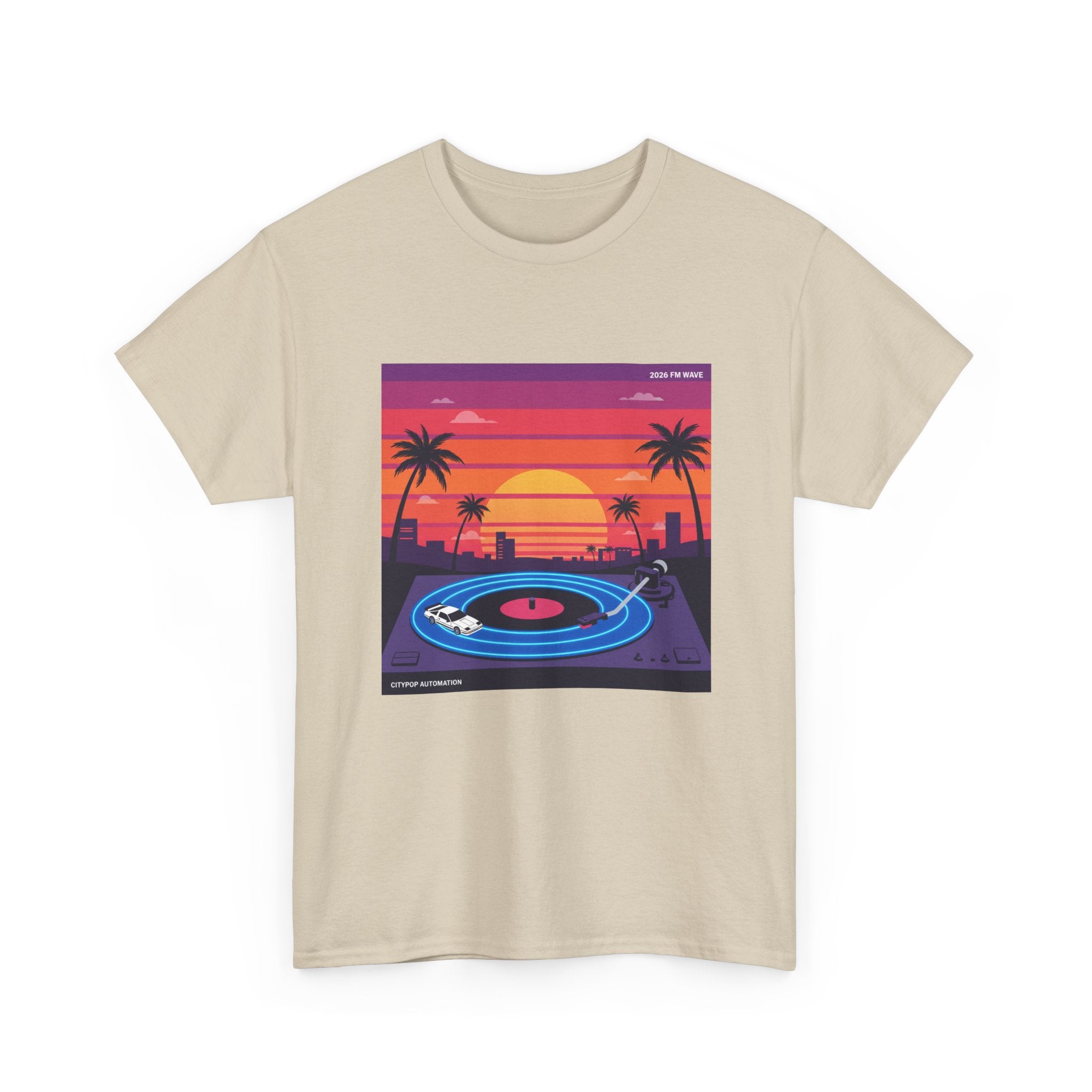 Sunset Vinyl Record T-Shirt — Retro Beachwave Music Tee