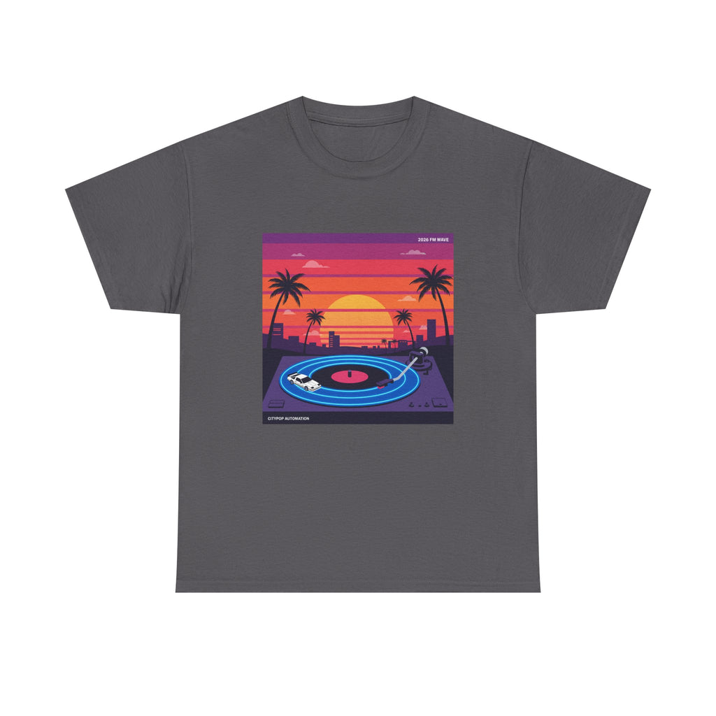 Sunset Vinyl Record T-Shirt — Retro Beachwave Music Tee