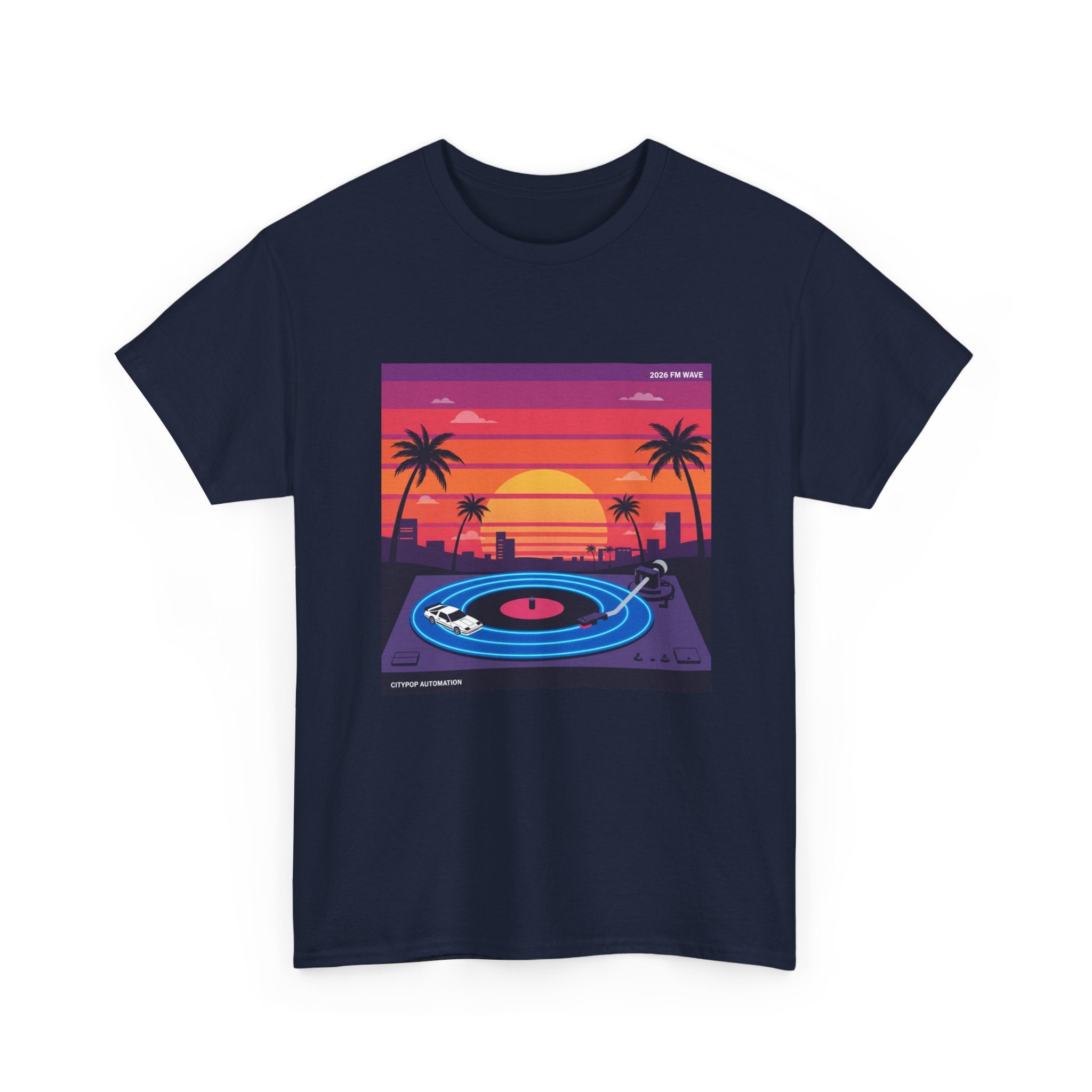 Sunset Vinyl Record T-Shirt — Retro Beachwave Music Tee