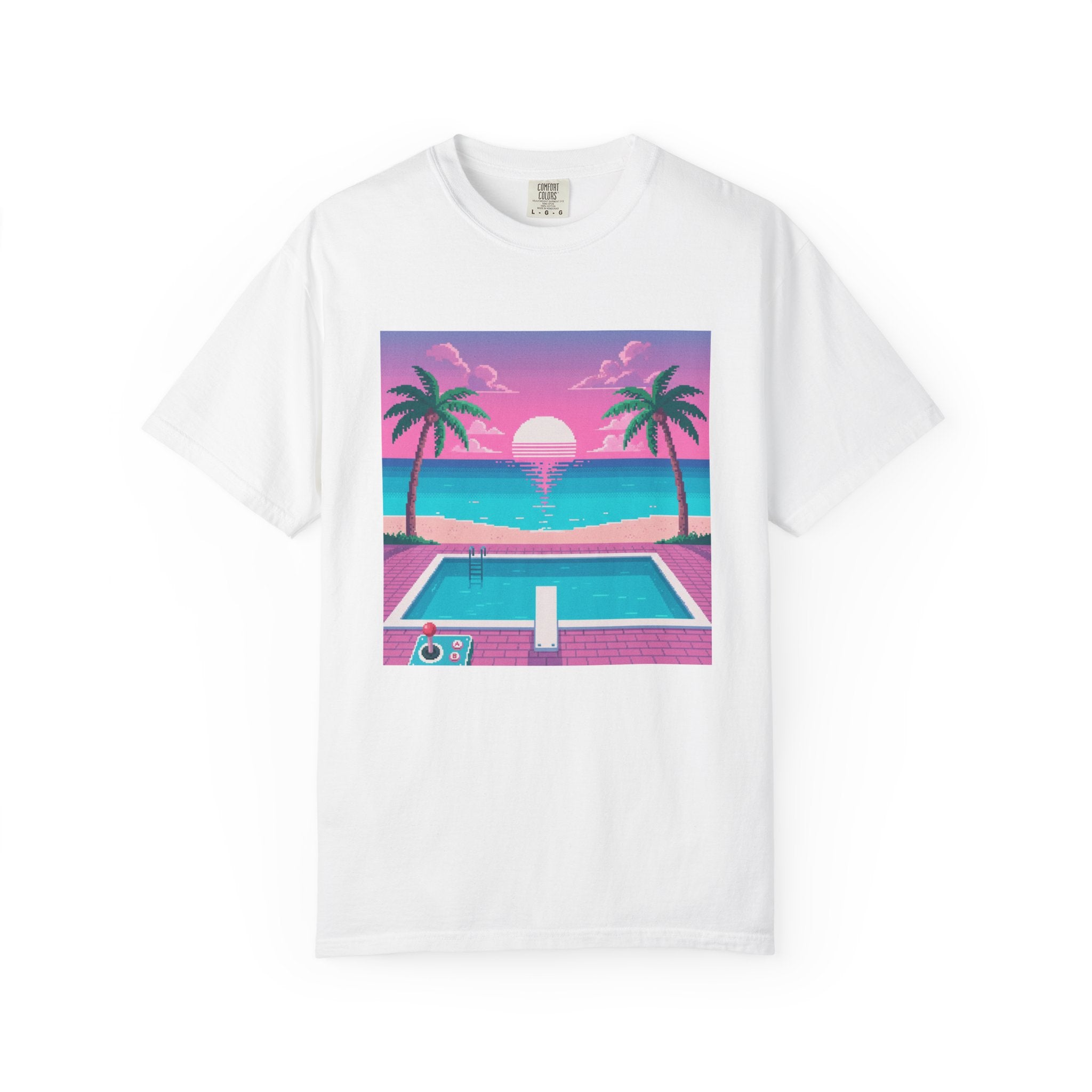 Retro Miami Sunset poolside scene T-Shirt