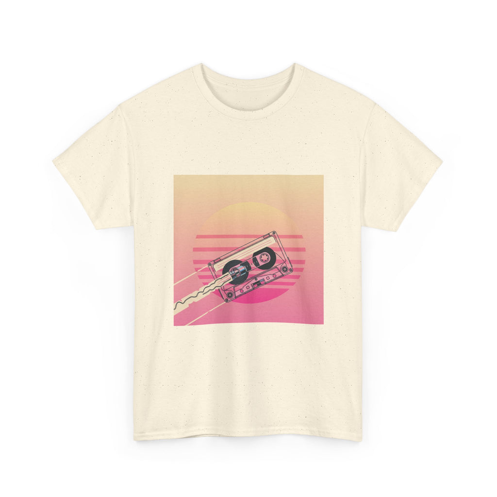 Cassette Sunset Tee — Retro Vaporwave Vintage Tape T-Shirt