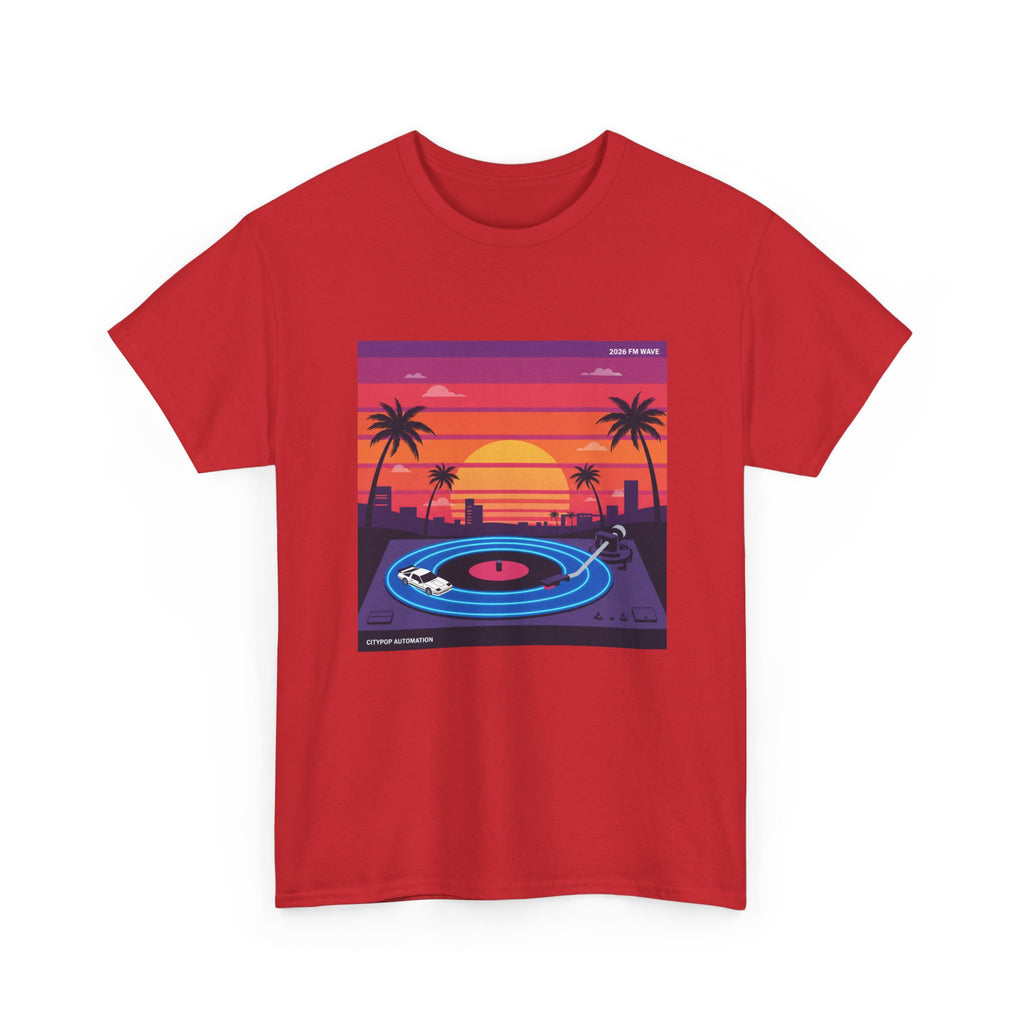 Sunset Vinyl Record T-Shirt — Retro Beachwave Music Tee