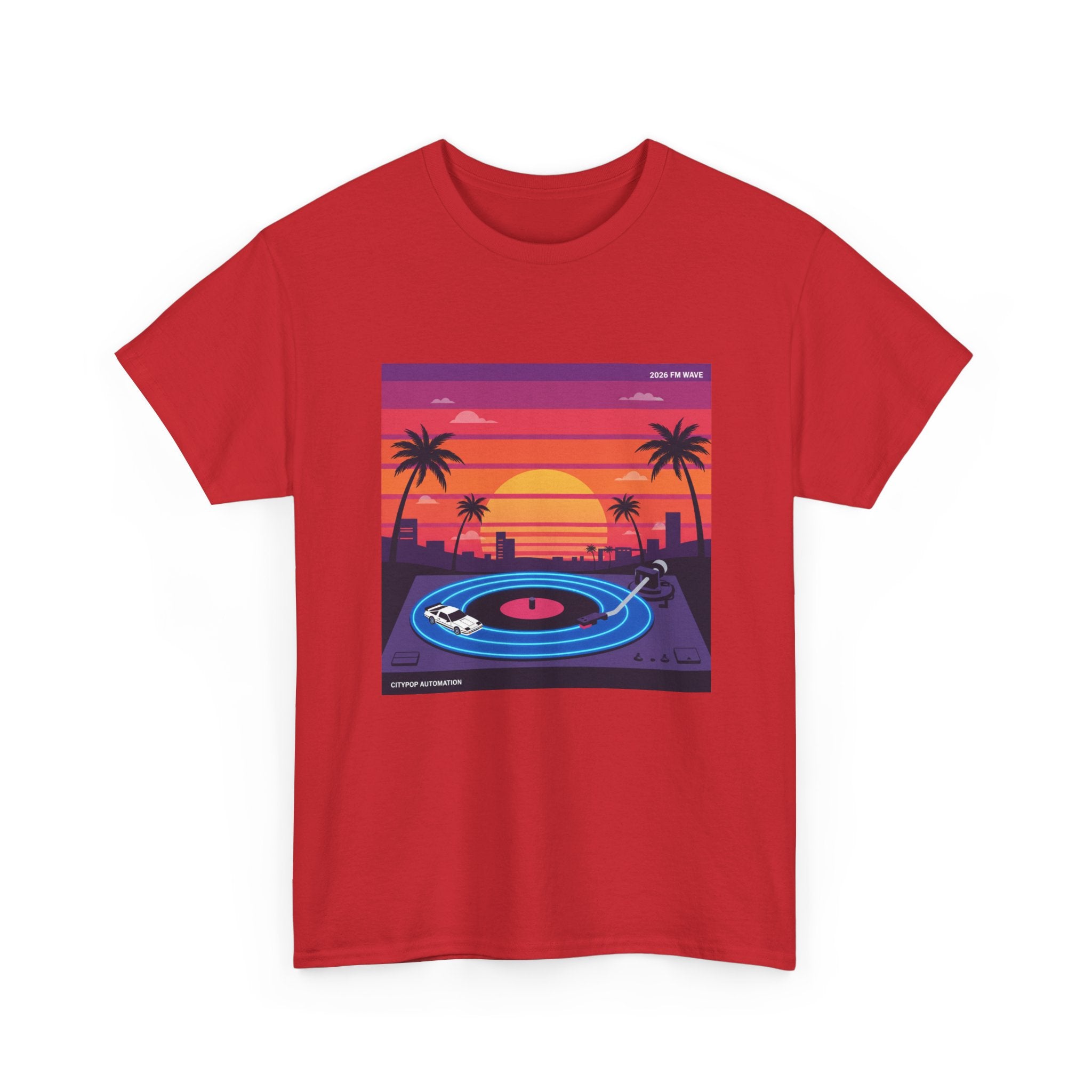 Sunset Vinyl Record T-Shirt — Retro Beachwave Music Tee