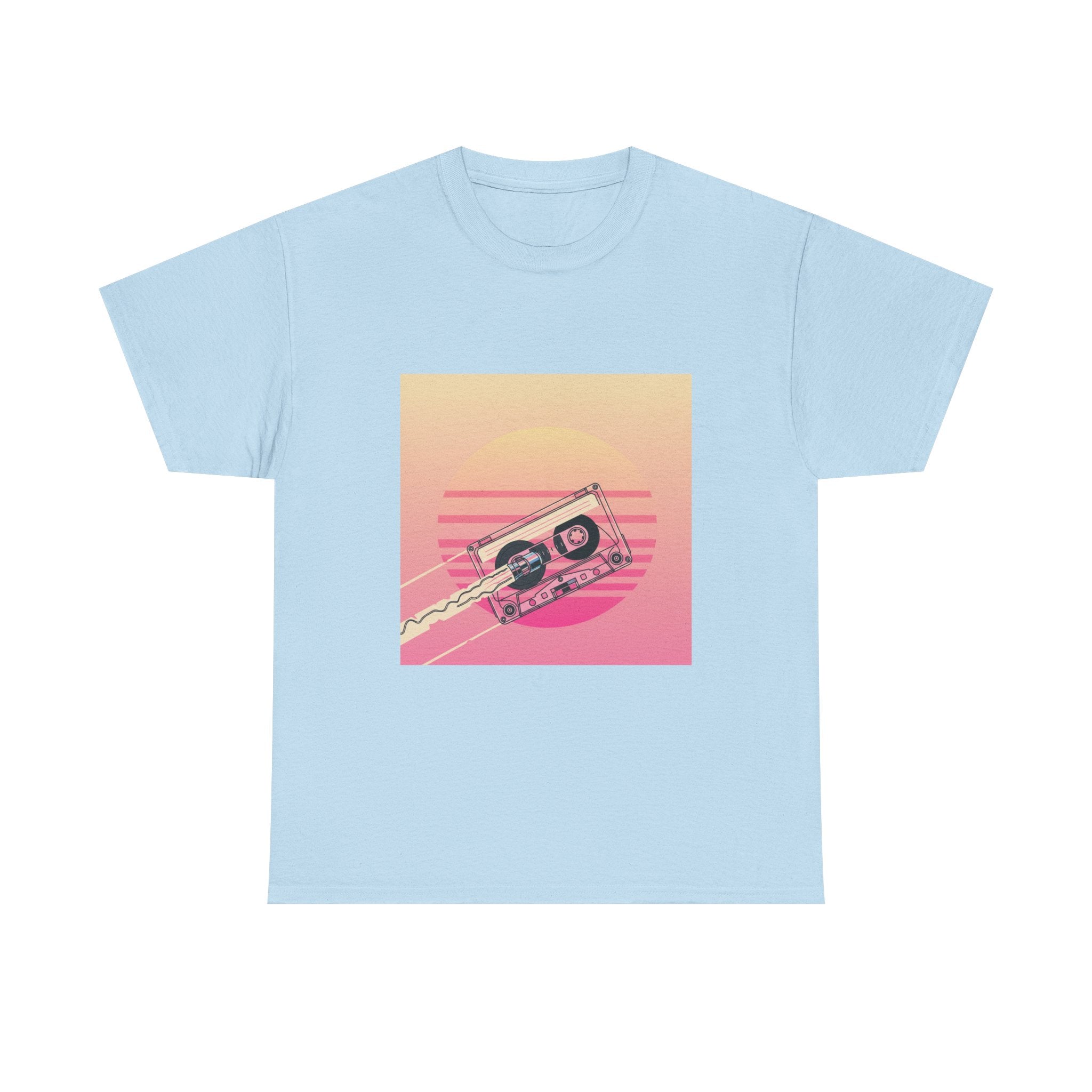Cassette Sunset Tee — Retro Vaporwave Vintage Tape T-Shirt