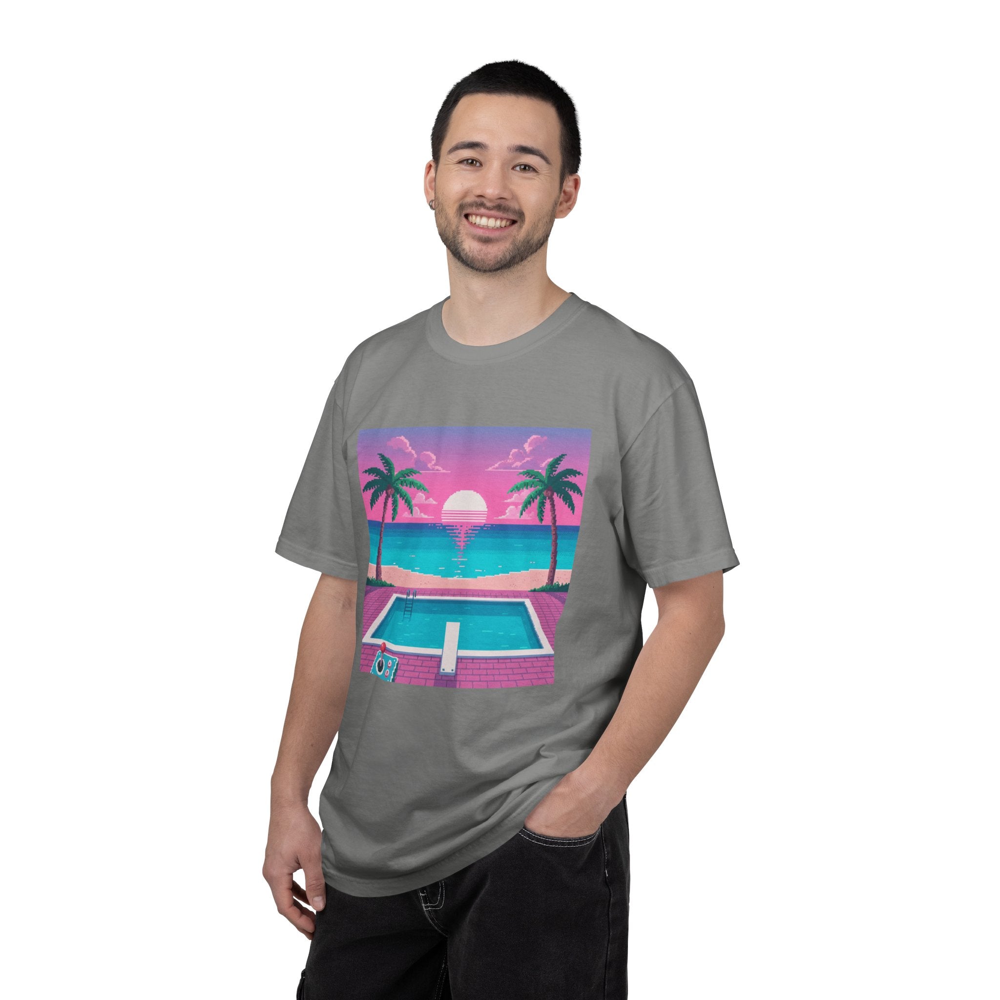 Retro Miami Sunset poolside scene T-Shirt