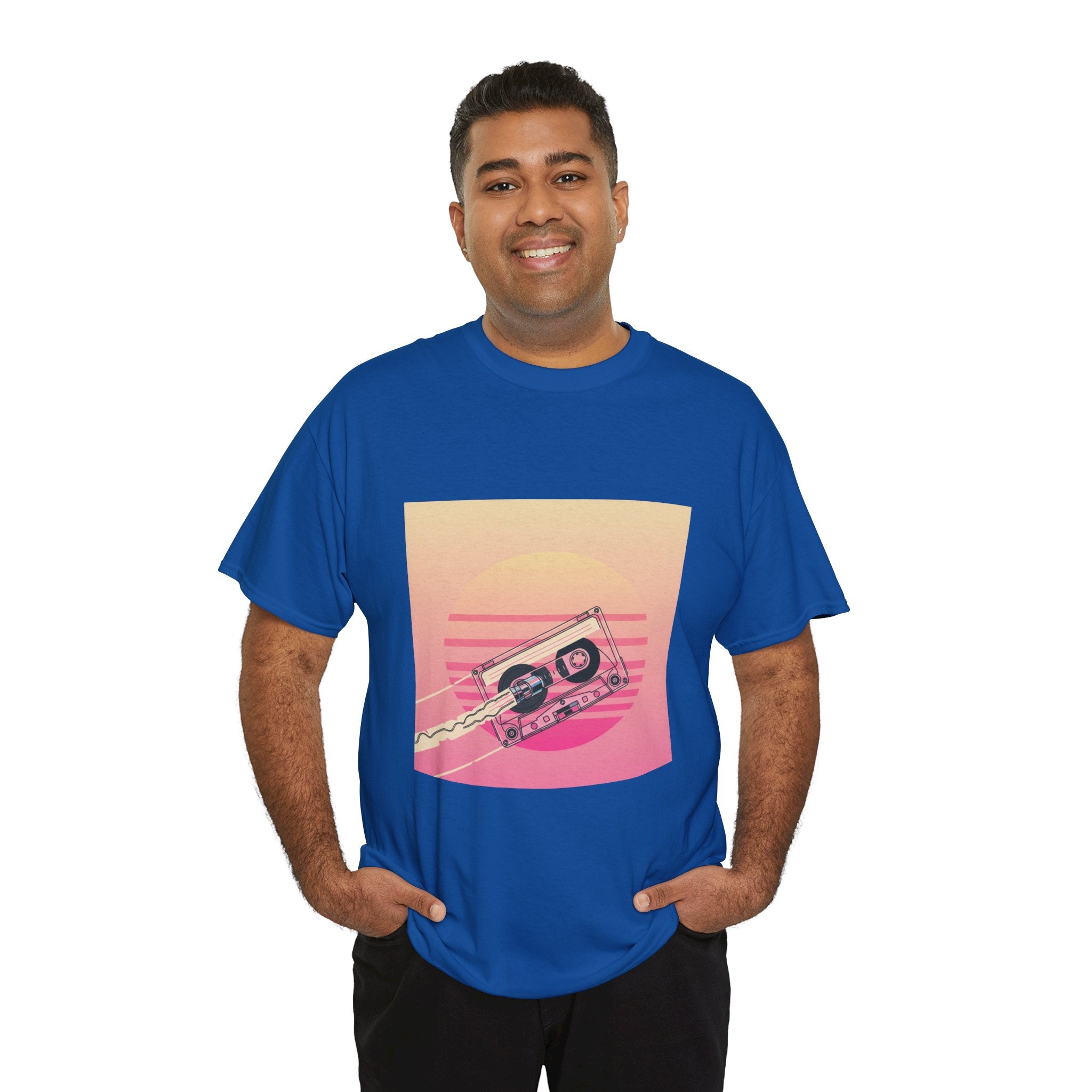 Cassette Sunset Tee — Retro Vaporwave Vintage Tape T-Shirt
