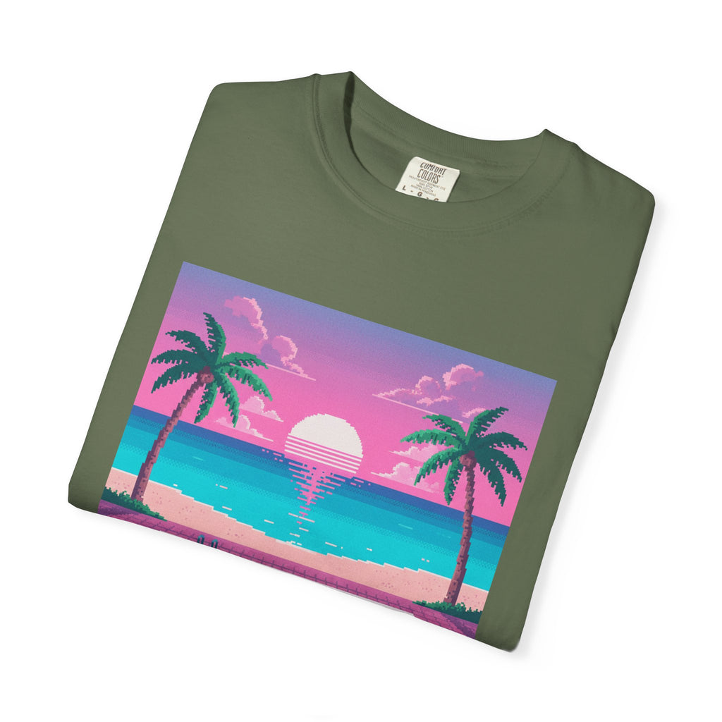 Retro Miami Sunset poolside scene T-Shirt