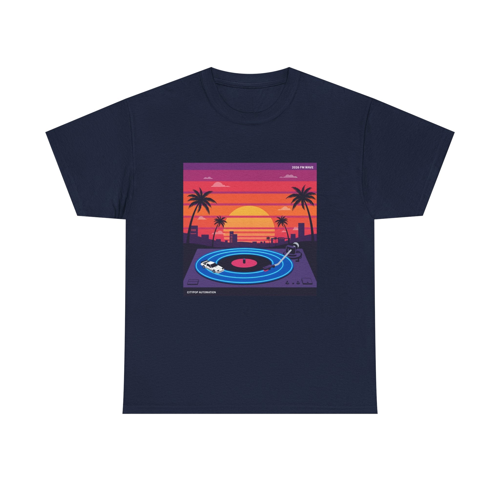 Sunset Vinyl Record T-Shirt — Retro Beachwave Music Tee