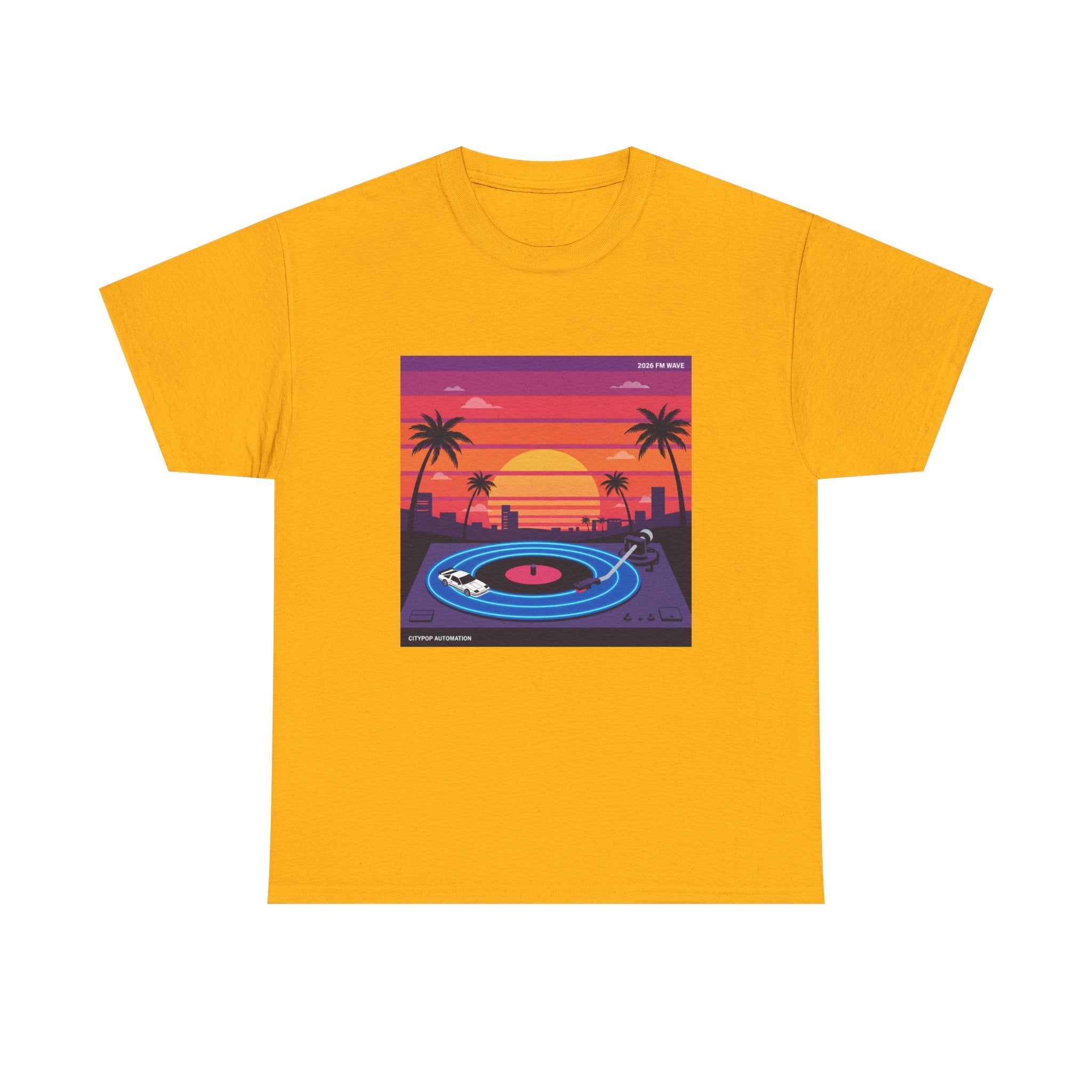 Sunset Vinyl Record T-Shirt — Retro Beachwave Music Tee