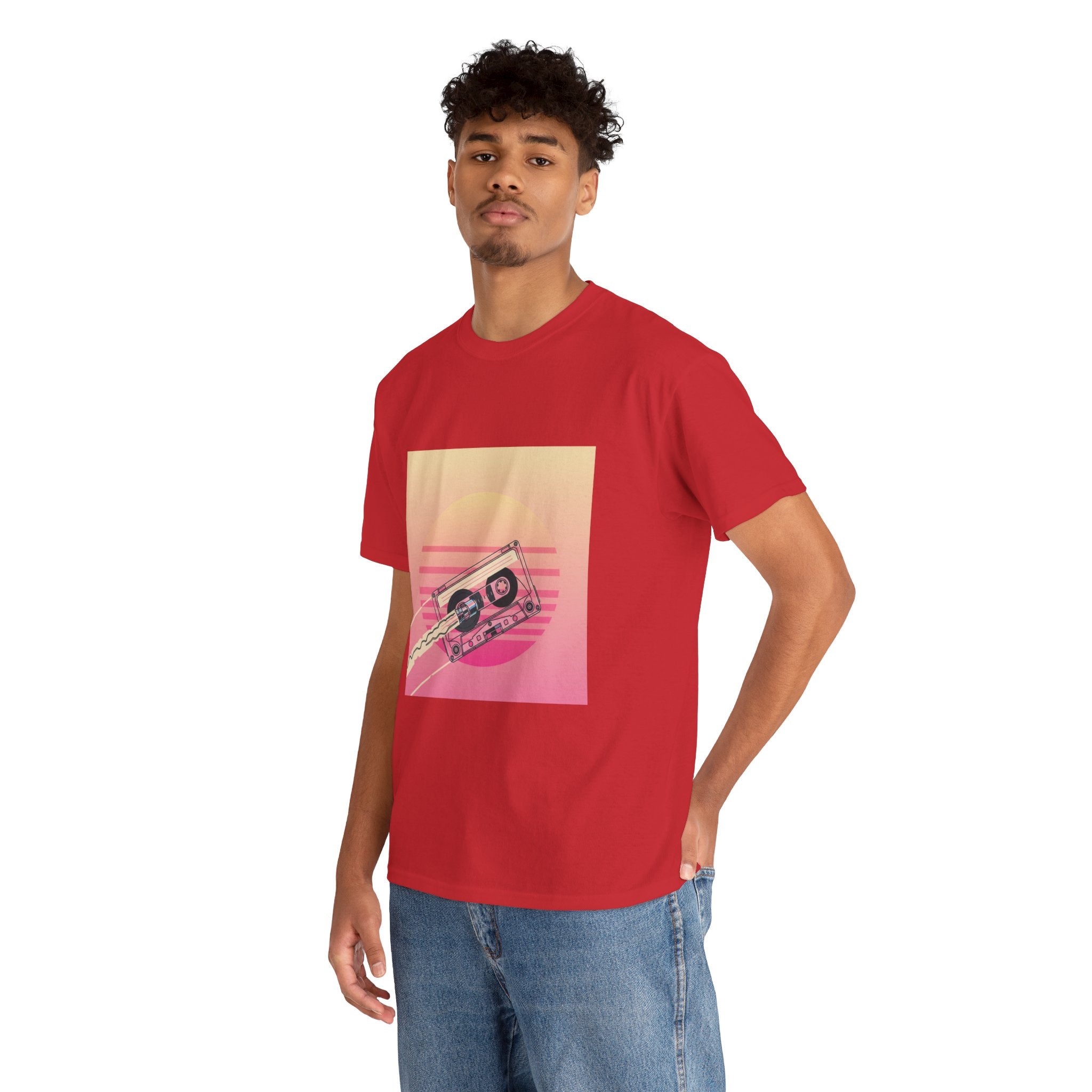 Cassette Sunset Tee — Retro Vaporwave Vintage Tape T-Shirt