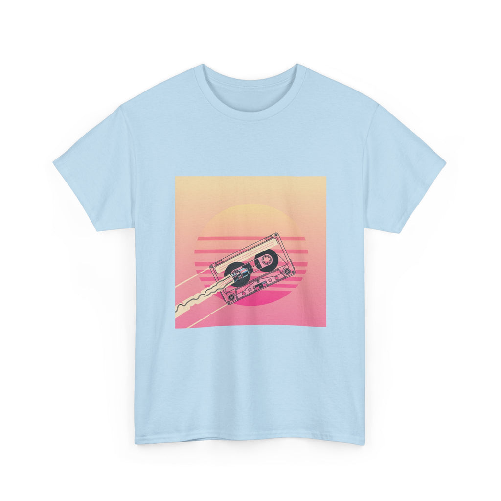 Cassette Sunset Tee — Retro Vaporwave Vintage Tape T-Shirt