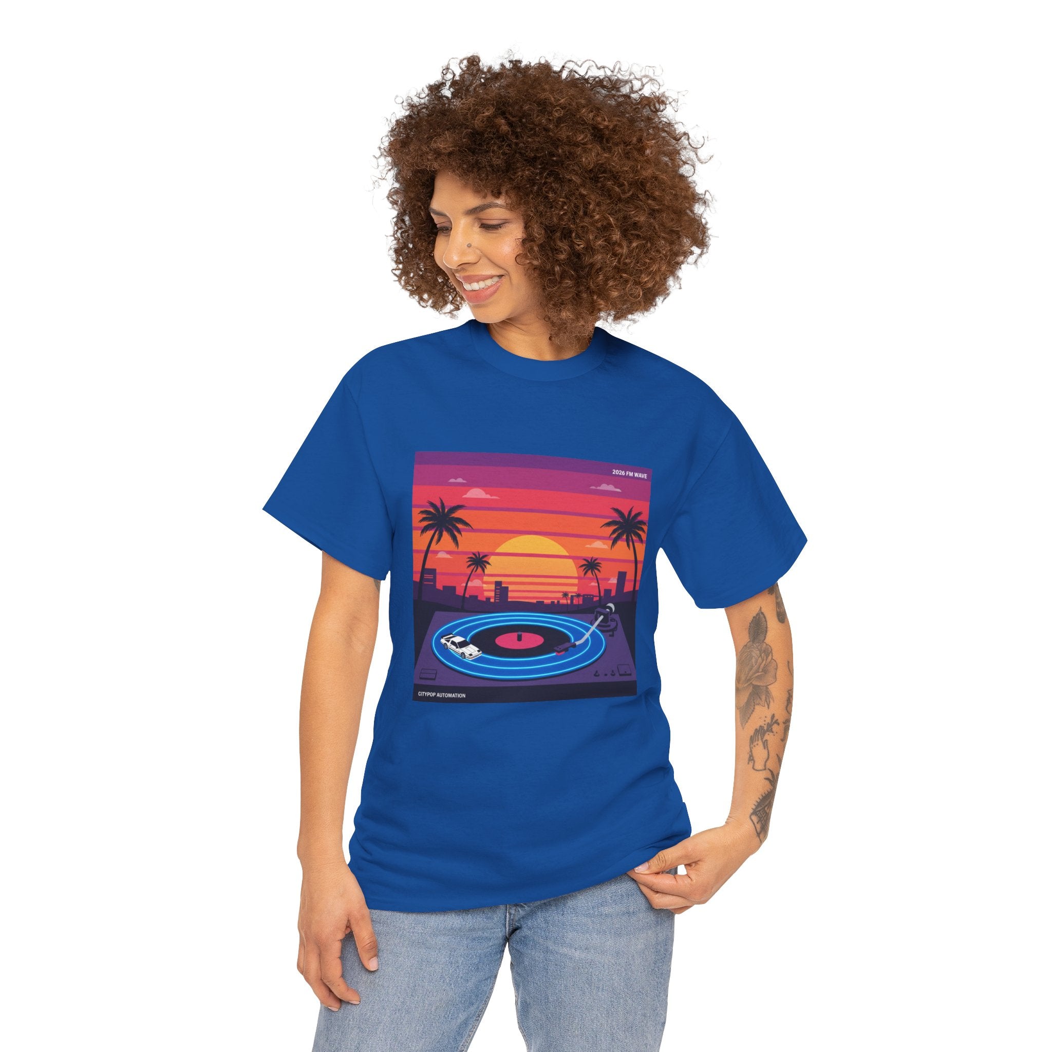 Sunset Vinyl Record T-Shirt — Retro Beachwave Music Tee