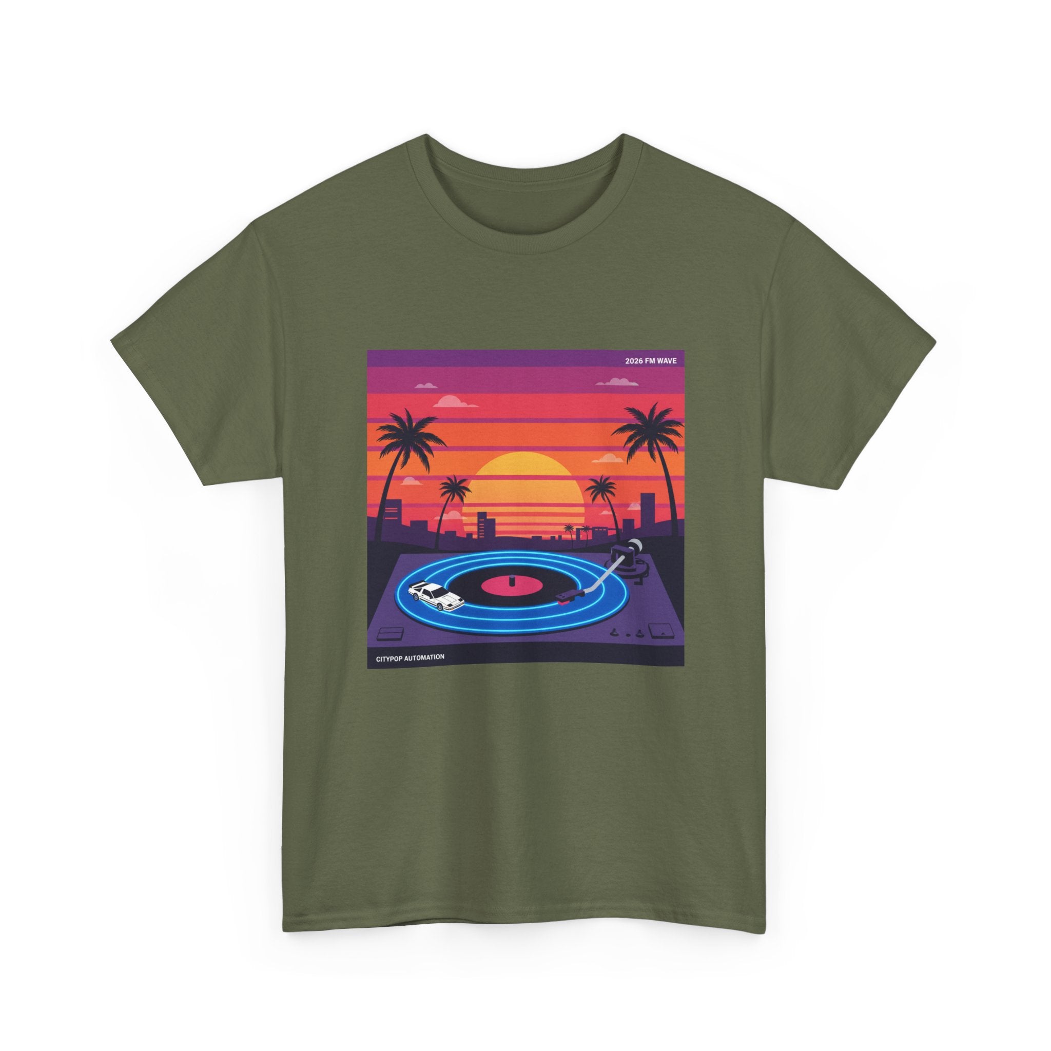 Sunset Vinyl Record T-Shirt — Retro Beachwave Music Tee