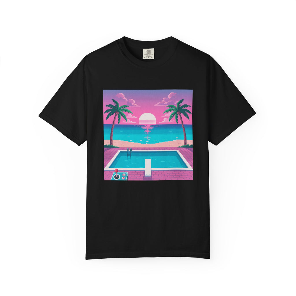 Retro Miami Sunset poolside scene T-Shirt