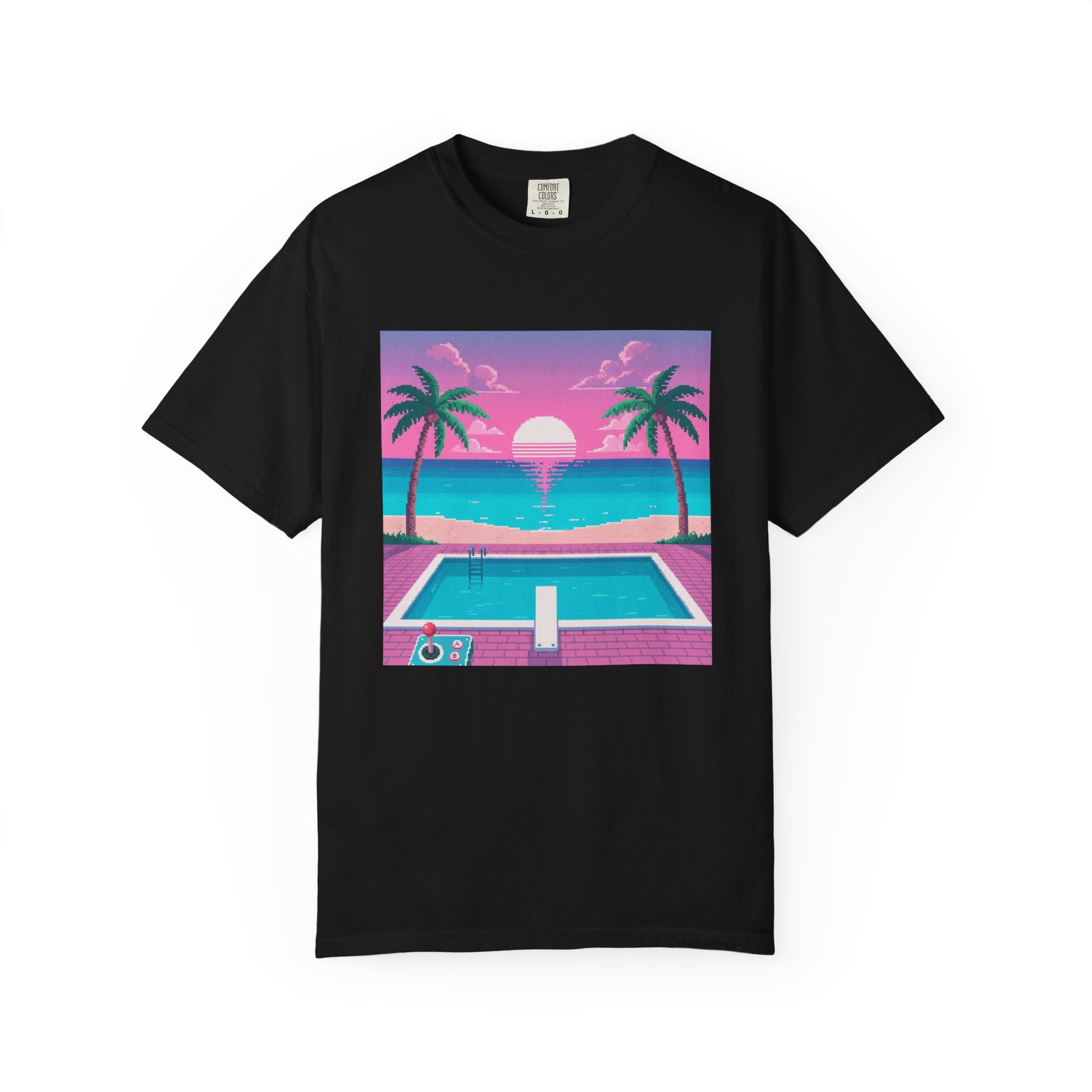 Retro Miami Sunset poolside scene T-Shirt