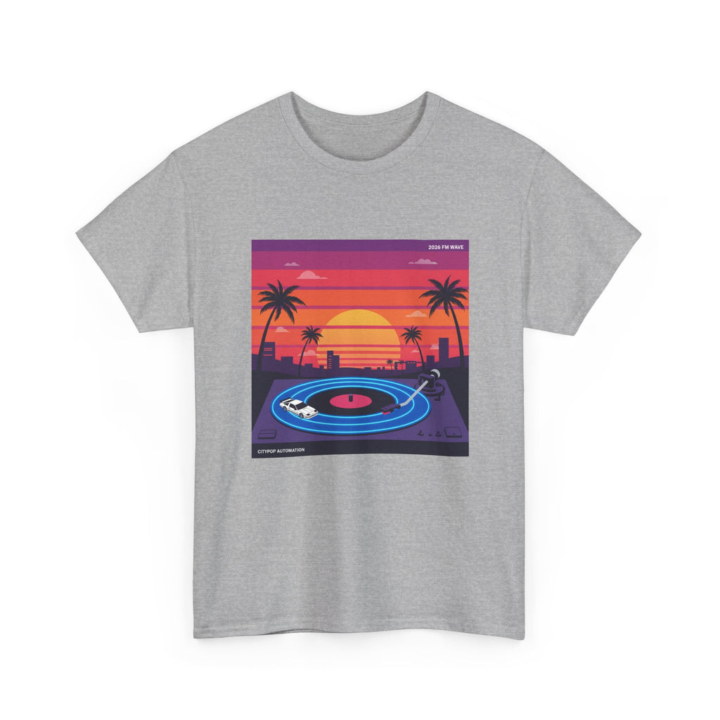 Sunset Vinyl Record T-Shirt — Retro Beachwave Music Tee