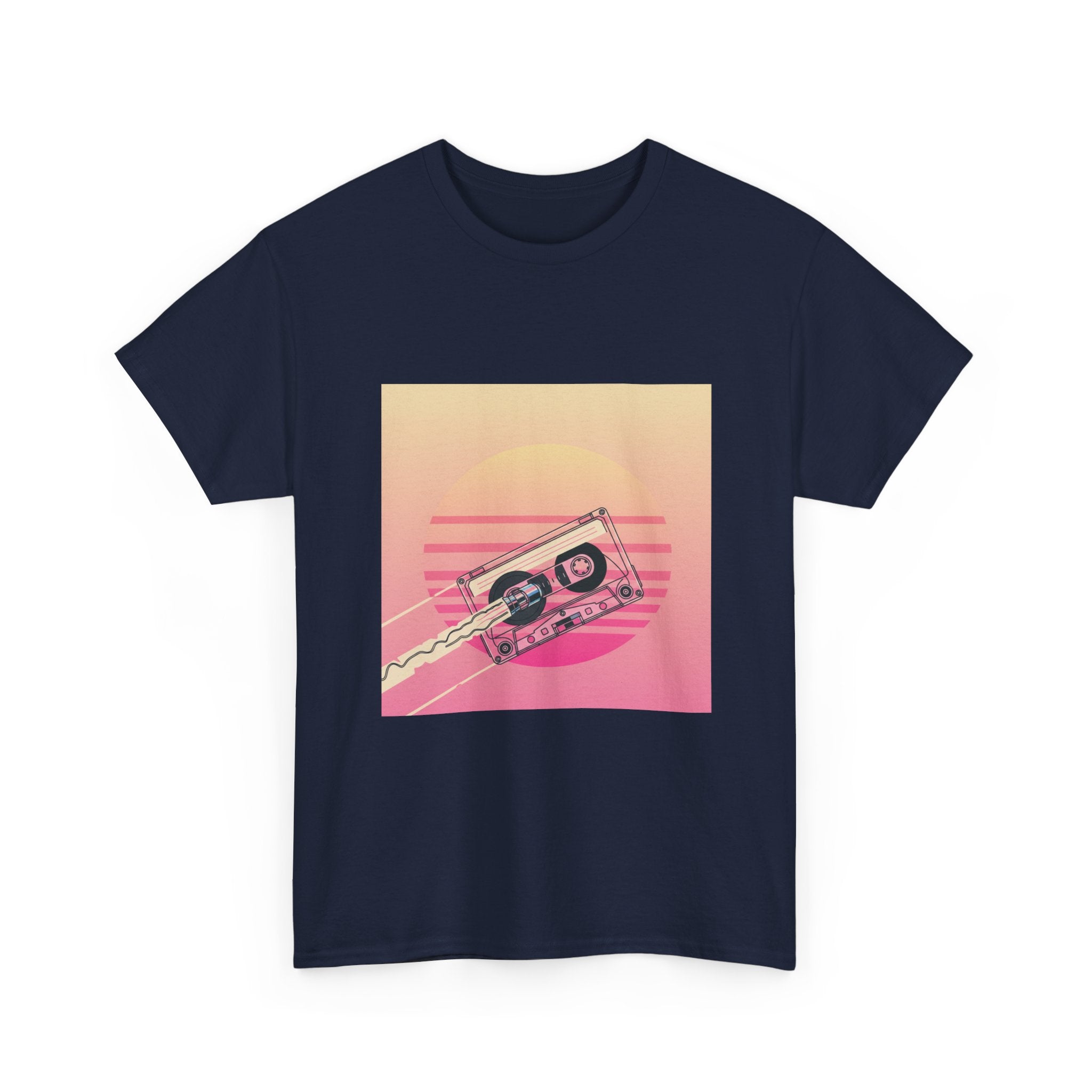 Cassette Sunset Tee — Retro Vaporwave Vintage Tape T-Shirt