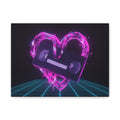 Retro VHS Heart Matte Canvas Wall Art — 80s Vaporwave Neon Decor