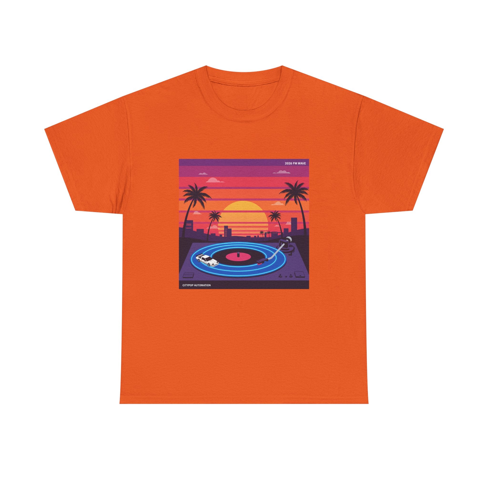 Sunset Vinyl Record T-Shirt — Retro Beachwave Music Tee