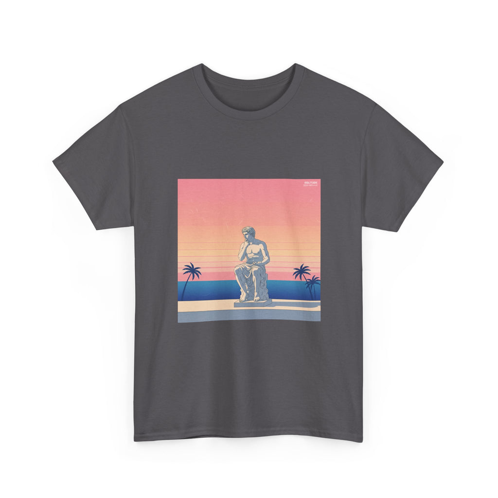 Statue Sunset Tee — Retro Palm Beach Vintage Graphic T-Shirt