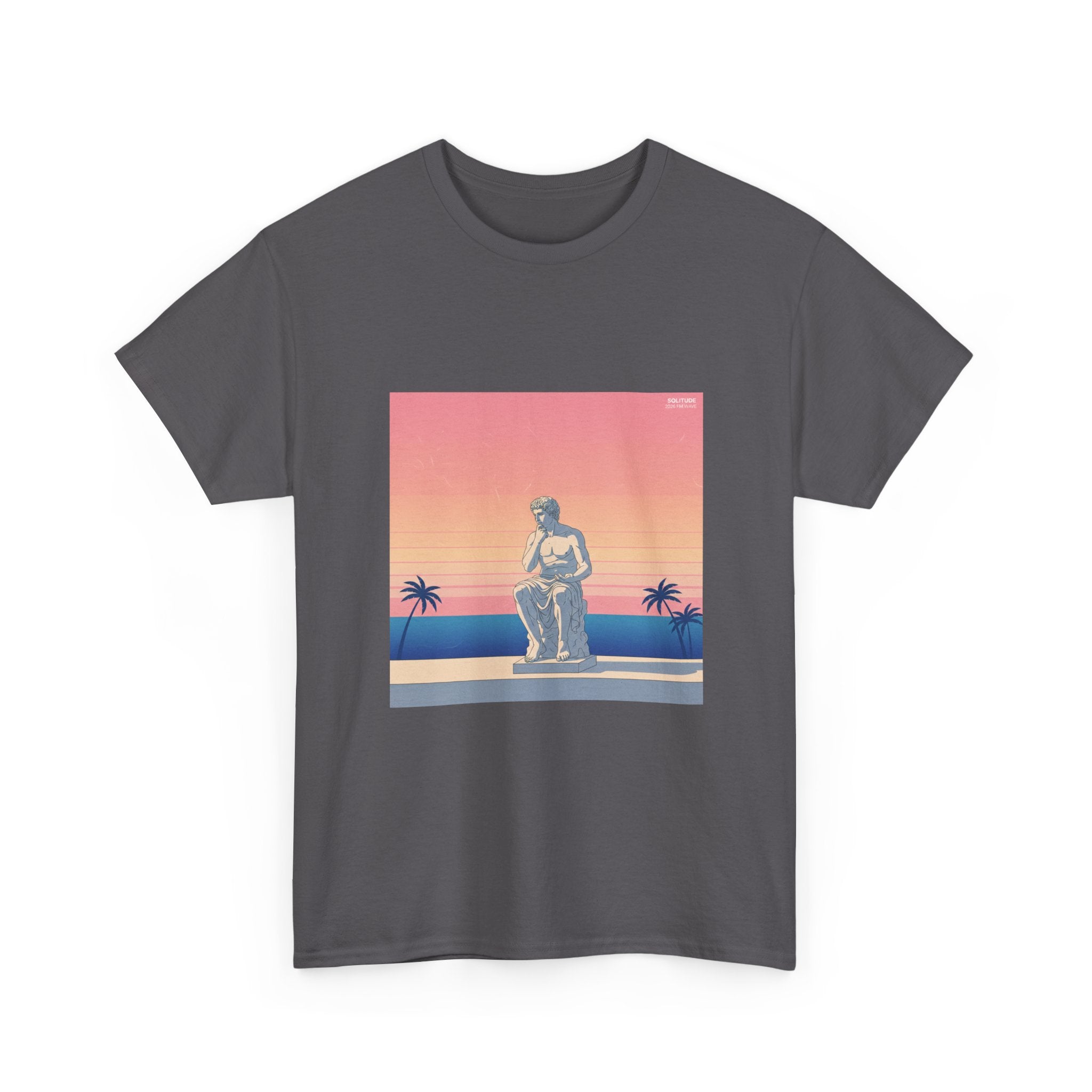 Statue Sunset Tee — Retro Palm Beach Vintage Graphic T-Shirt