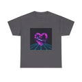 Retro Neon Heart Tee — Vaporwave Pink Heart with Bandage Graphic