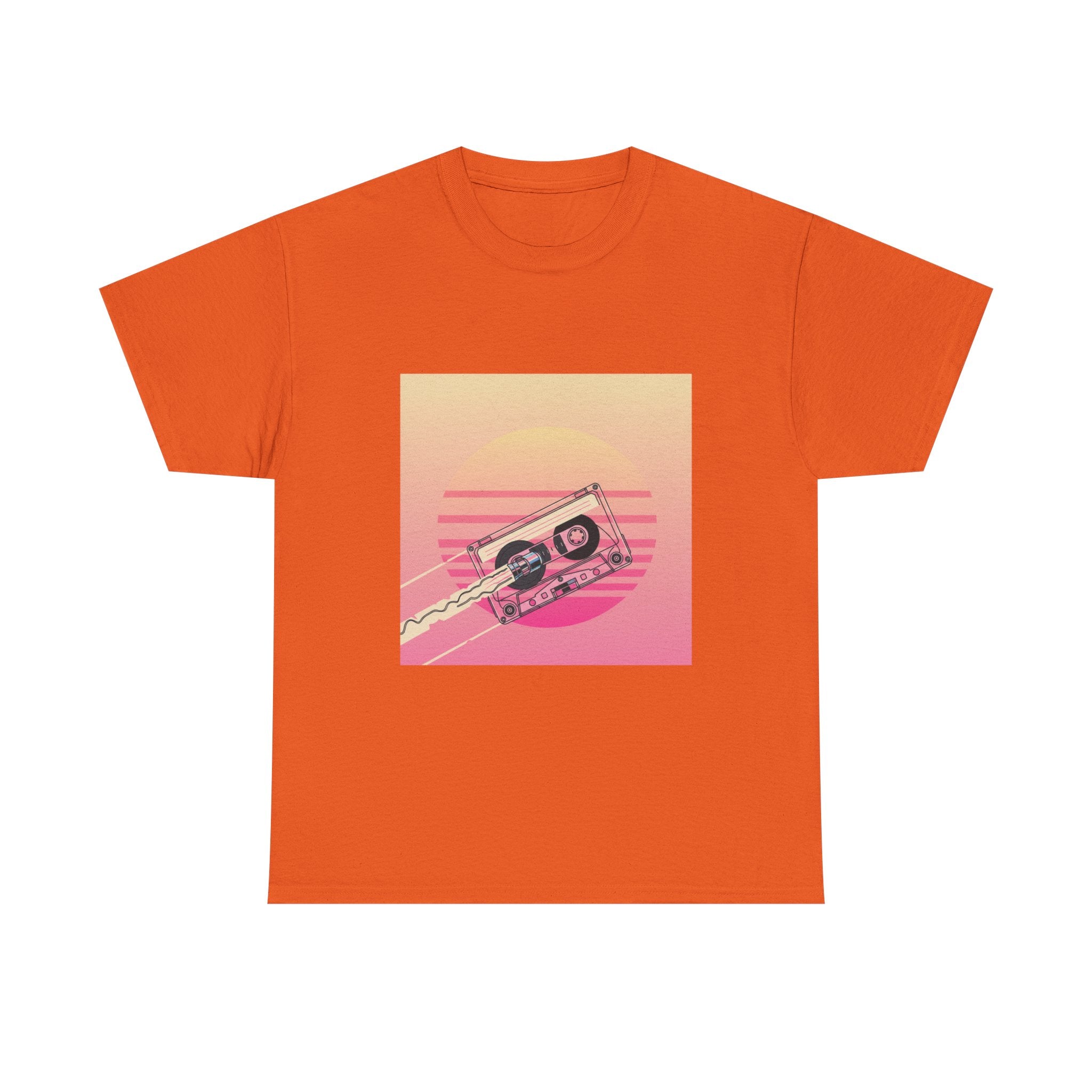 Cassette Sunset Tee — Retro Vaporwave Vintage Tape T-Shirt