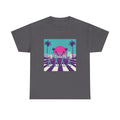 Retro Sunset Beach Tee — Vaporwave Palm Tree Skate Crossing T-Shirt