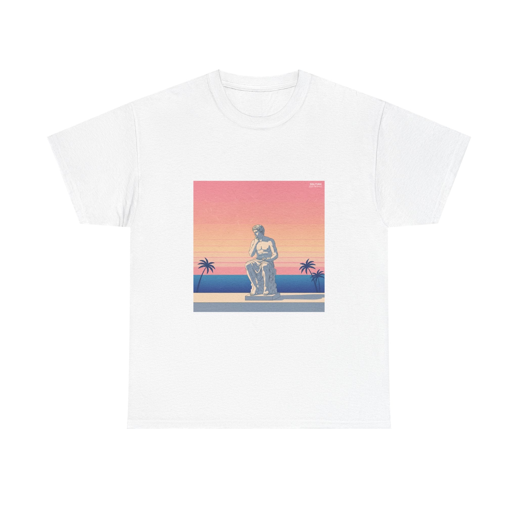 Statue Sunset Tee — Retro Palm Beach Vintage Graphic T-Shirt