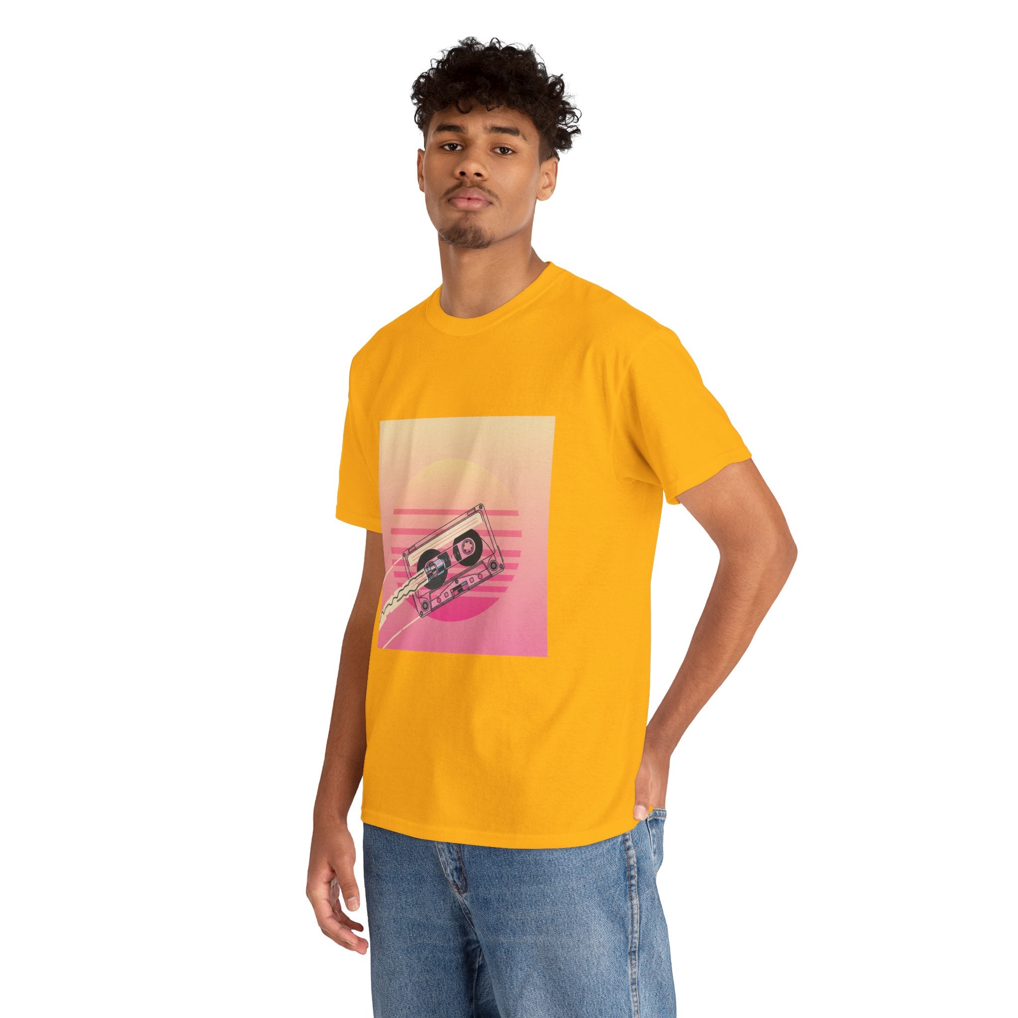 Cassette Sunset Tee — Retro Vaporwave Vintage Tape T-Shirt