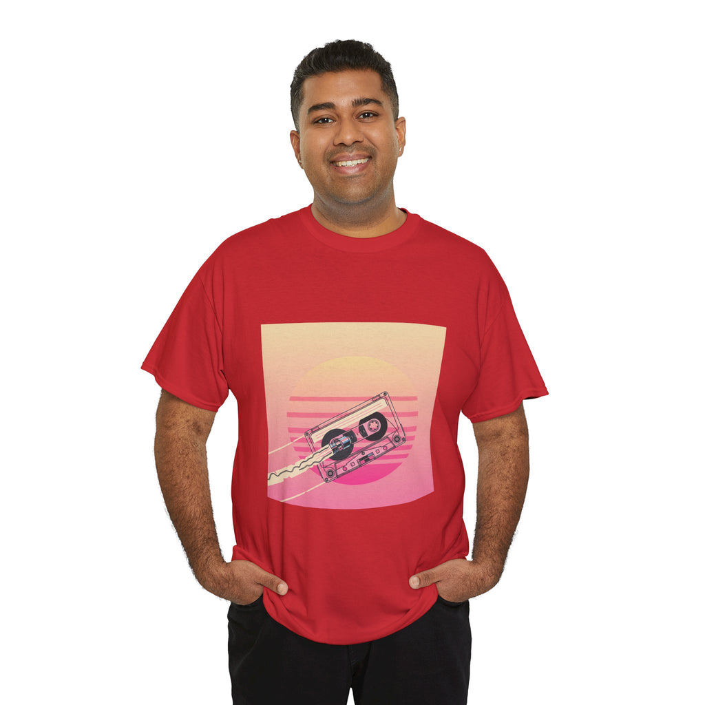 Cassette Sunset Tee — Retro Vaporwave Vintage Tape T-Shirt