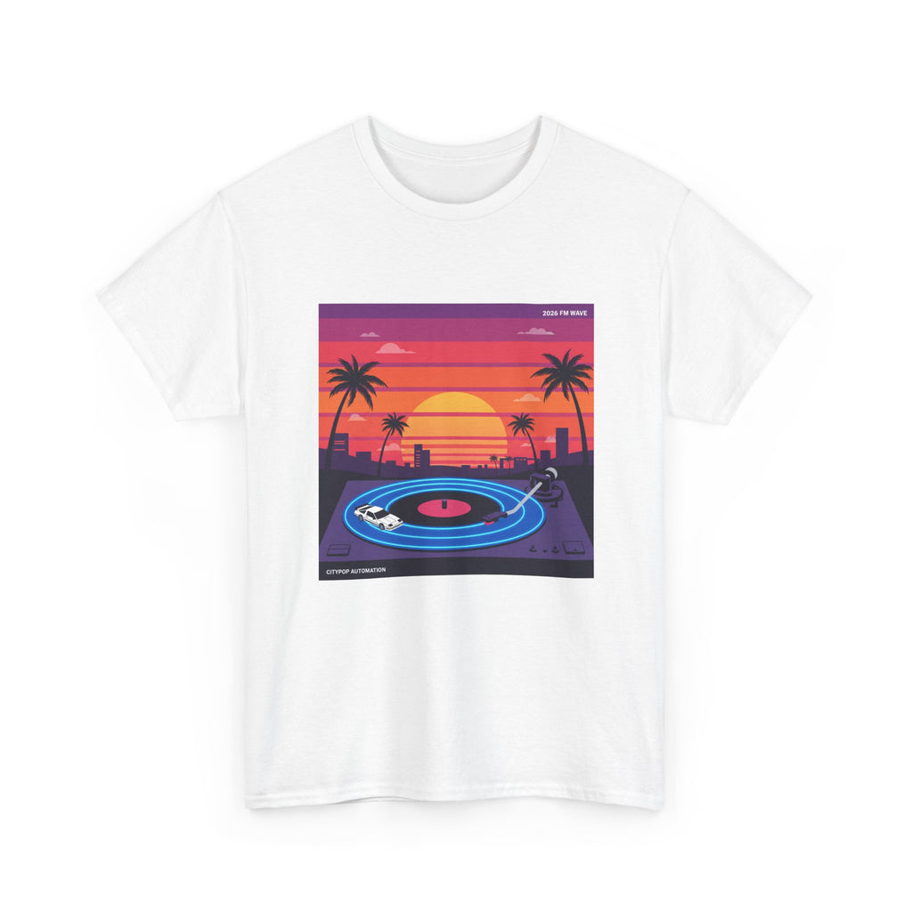 Sunset Vinyl Record T-Shirt — Retro Beachwave Music Tee