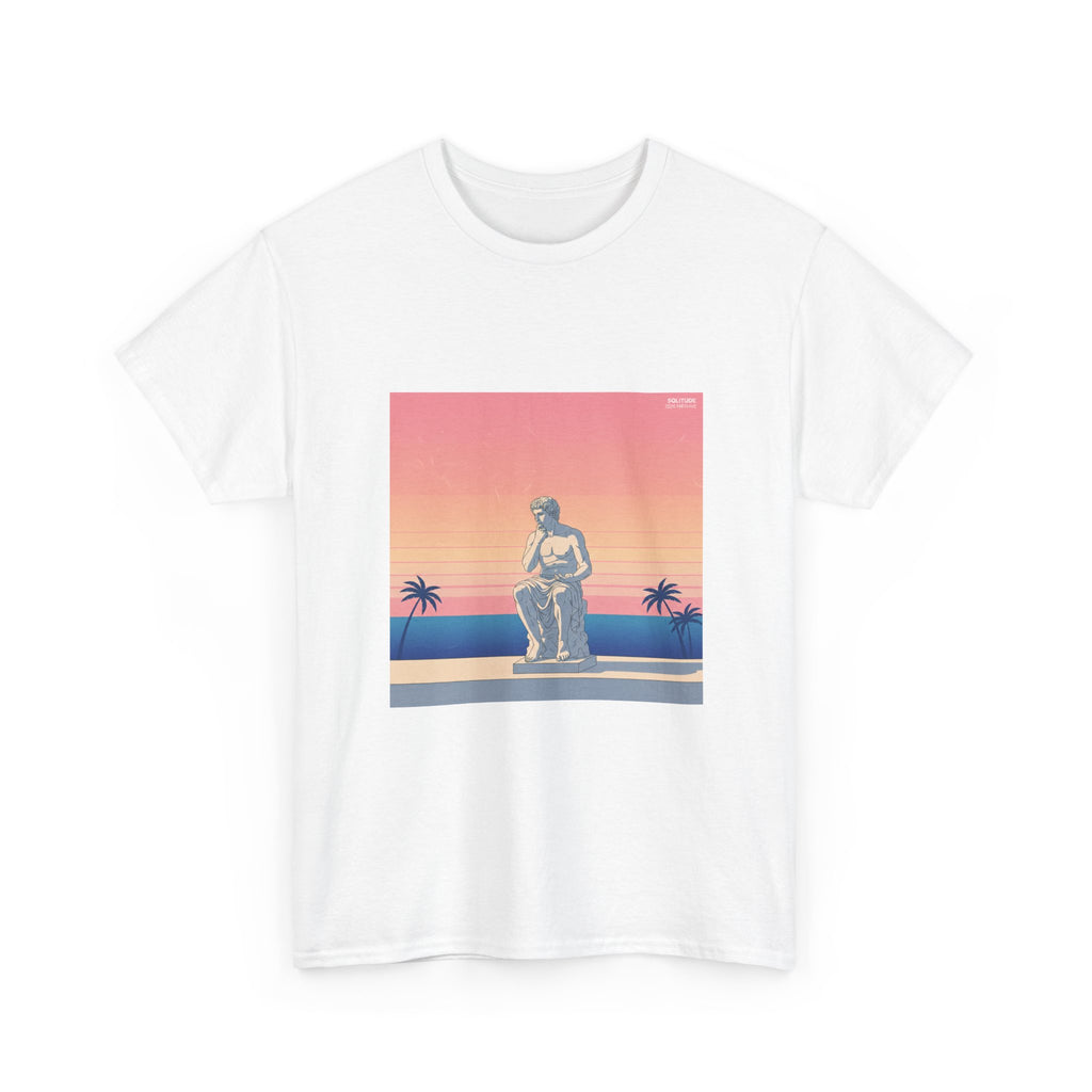 Statue Sunset Tee — Retro Palm Beach Vintage Graphic T-Shirt