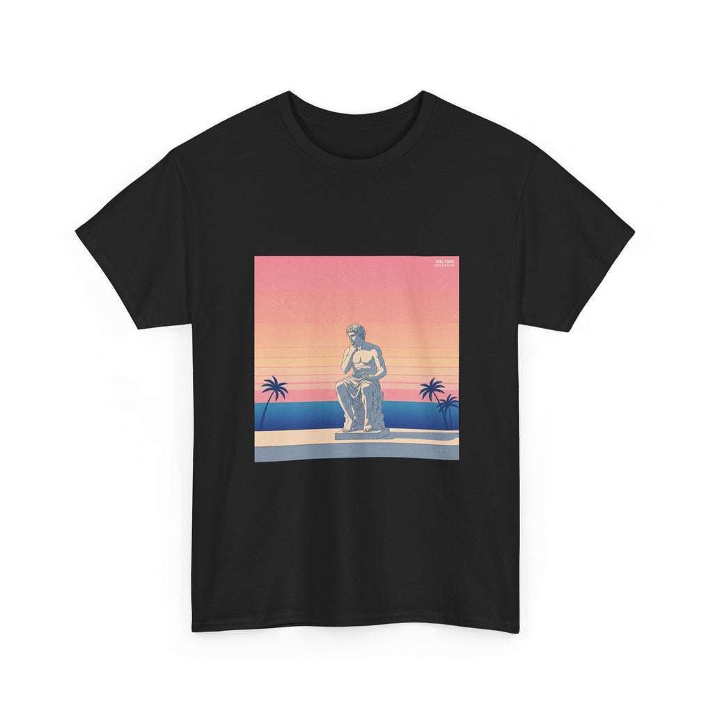 Statue Sunset Tee — Retro Palm Beach Vintage Graphic T-Shirt