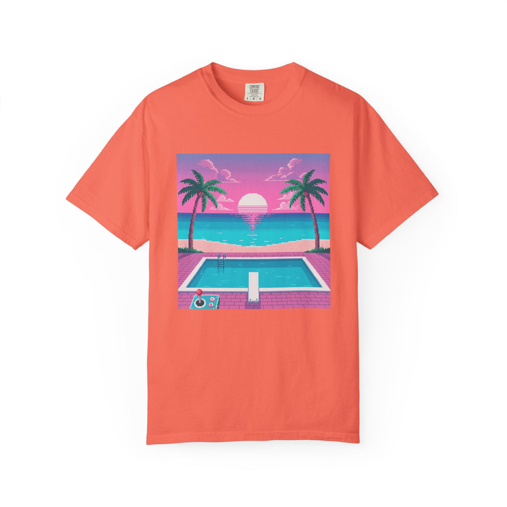 Retro Miami Sunset poolside scene T-Shirt