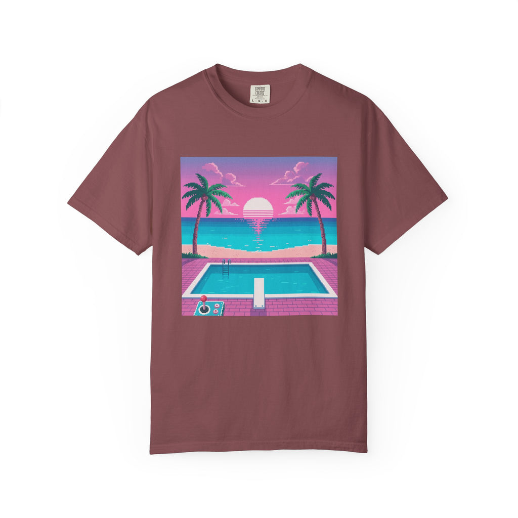 Retro Miami Sunset poolside scene T-Shirt